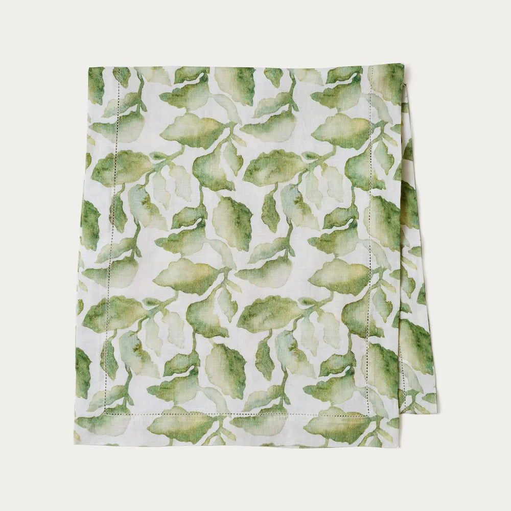 Cascade Green Linen Table Runner