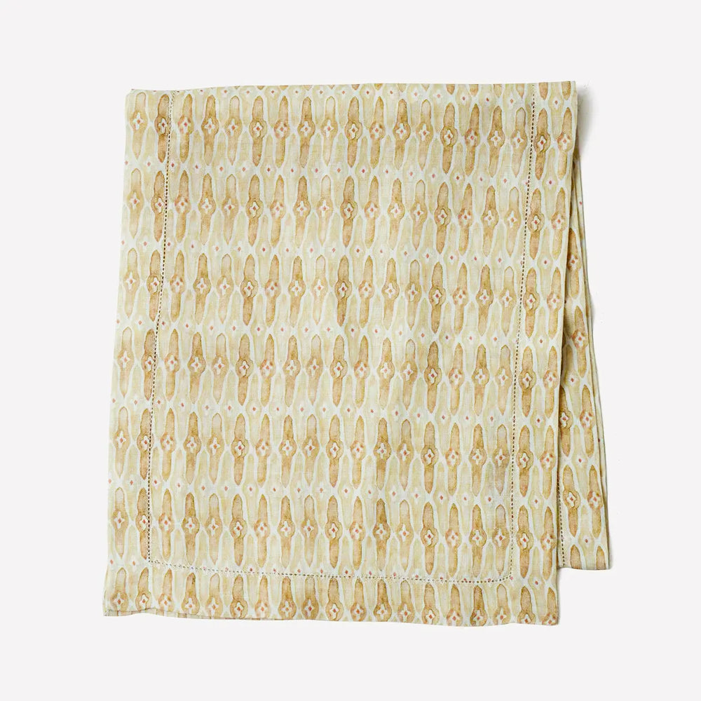 Mosaic Sand Linen Table Runner