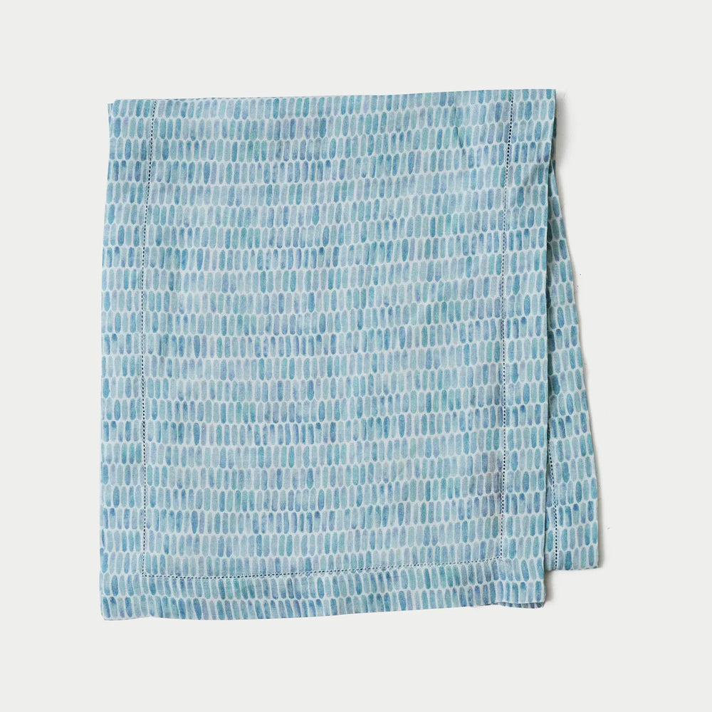 Speckle Blue Linen Table Runner