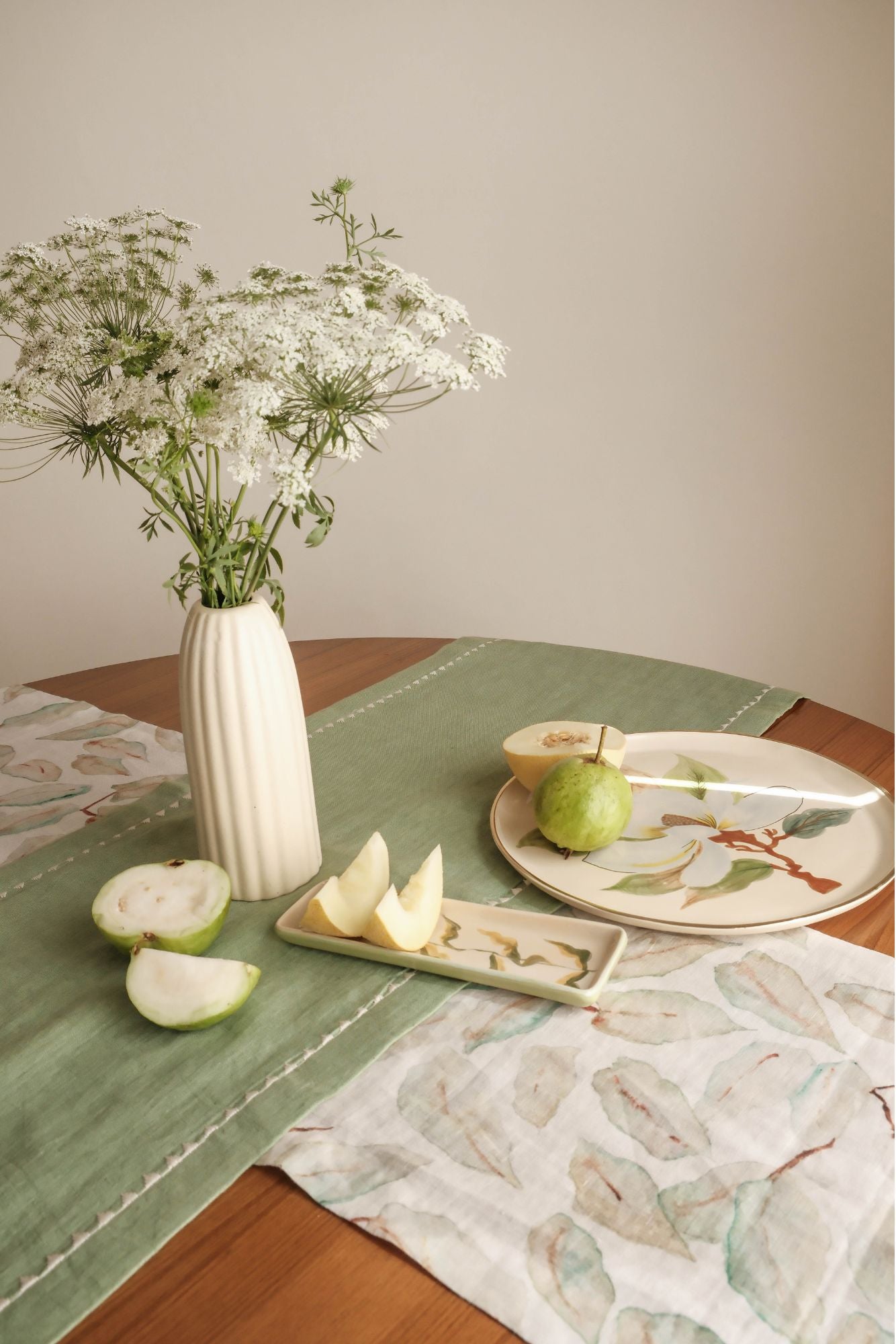 Grove Ivory Linen Table Runner