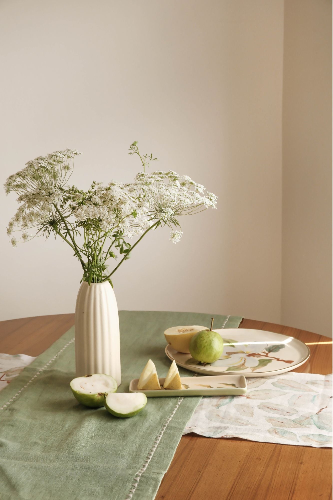 Grove Ivory Linen Table Runner
