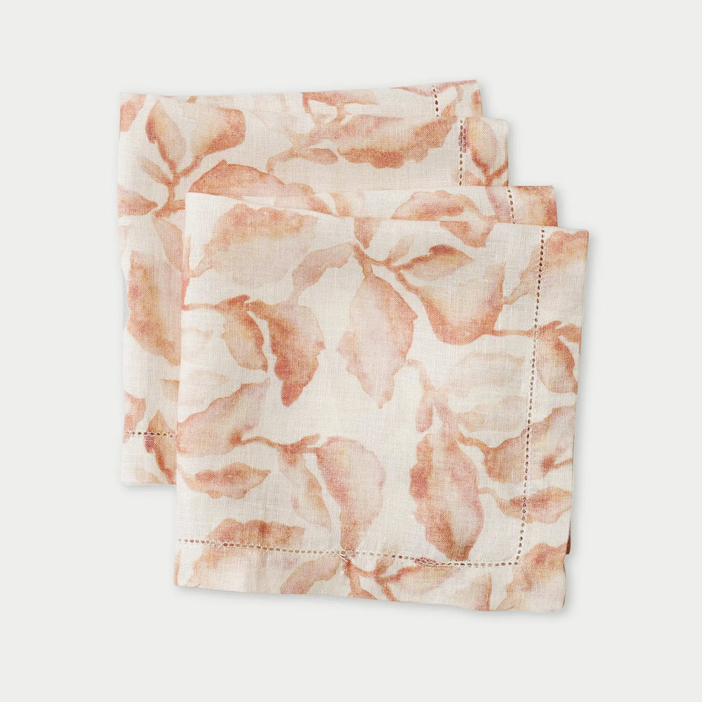 Cascade Blush Linen Table Napkins-Set of 2