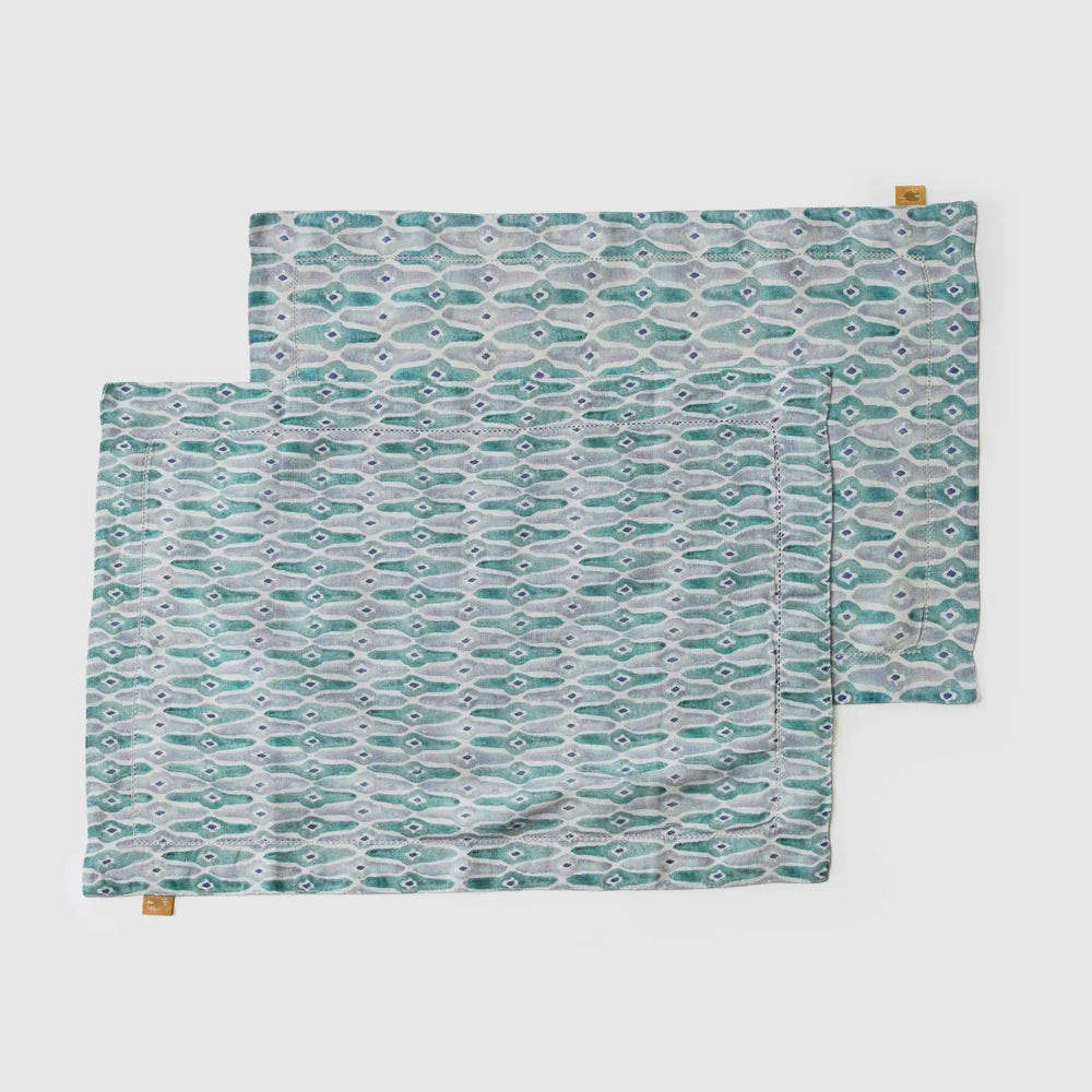 Mosaic Blue Table Mats-Set of 2