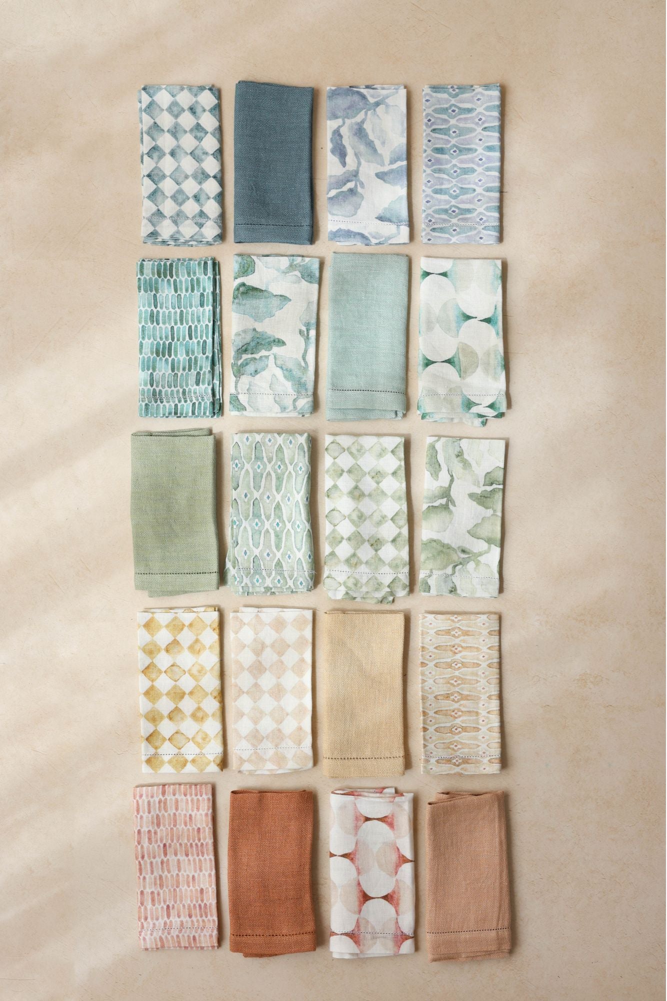 Sand Herringbone Linen Table Napkins-Set of 2