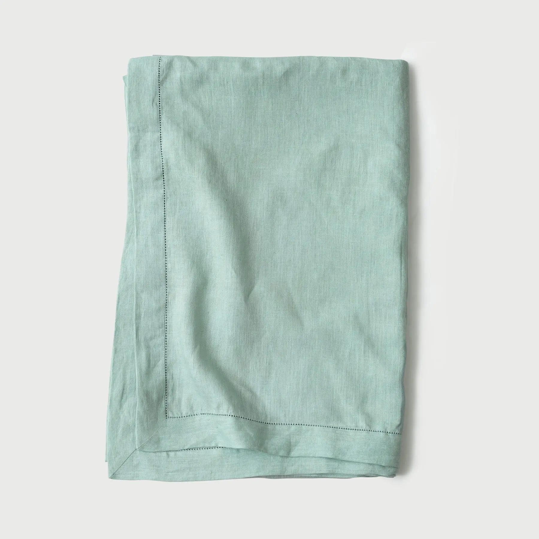 Powder Blue Linen Table Cover SanctuaryLiving