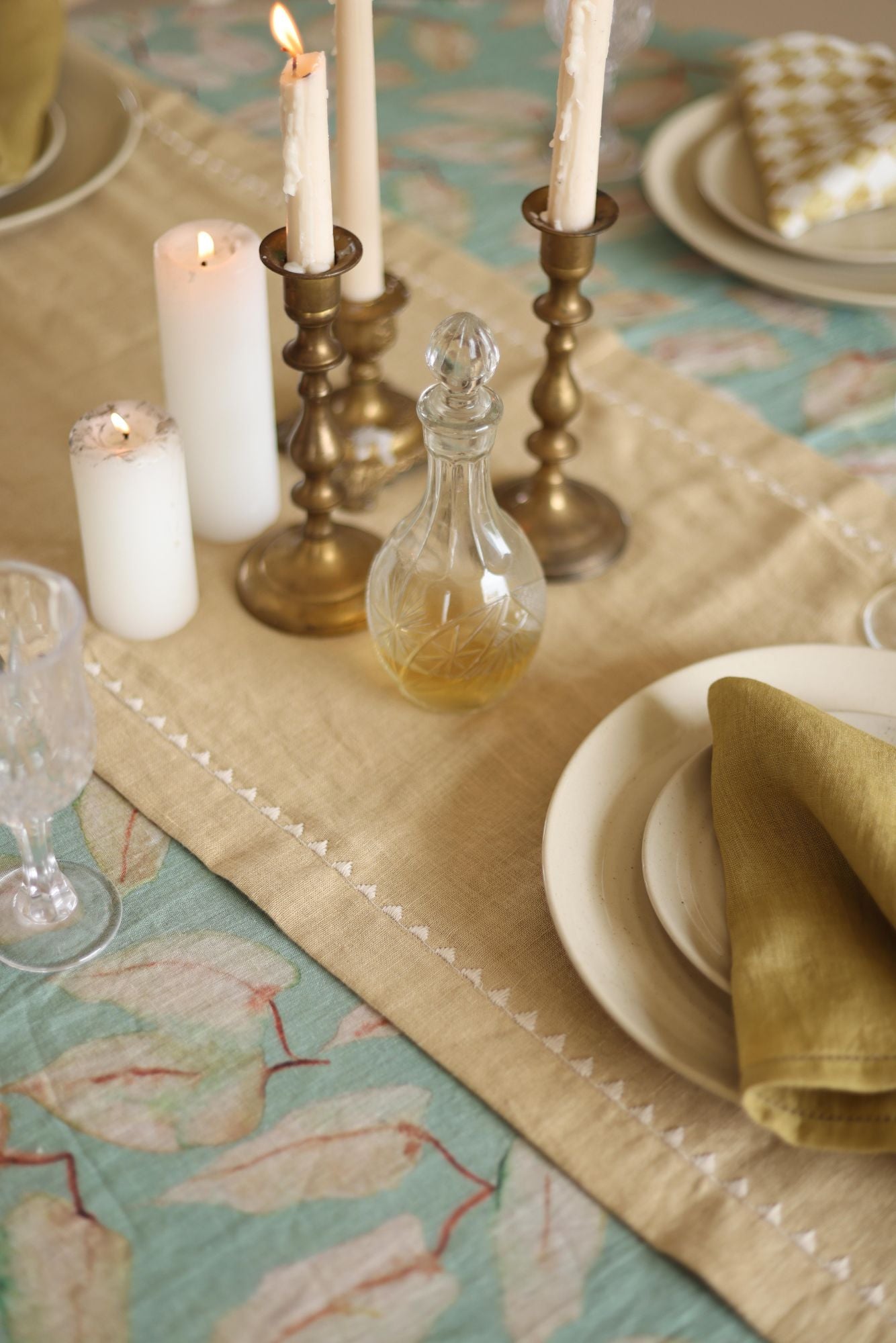 Mirage Sand Linen Table Runner