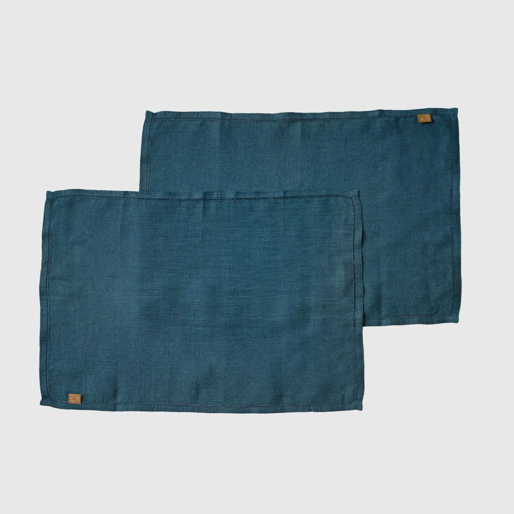Azure Linen Table Mats-Set of 2