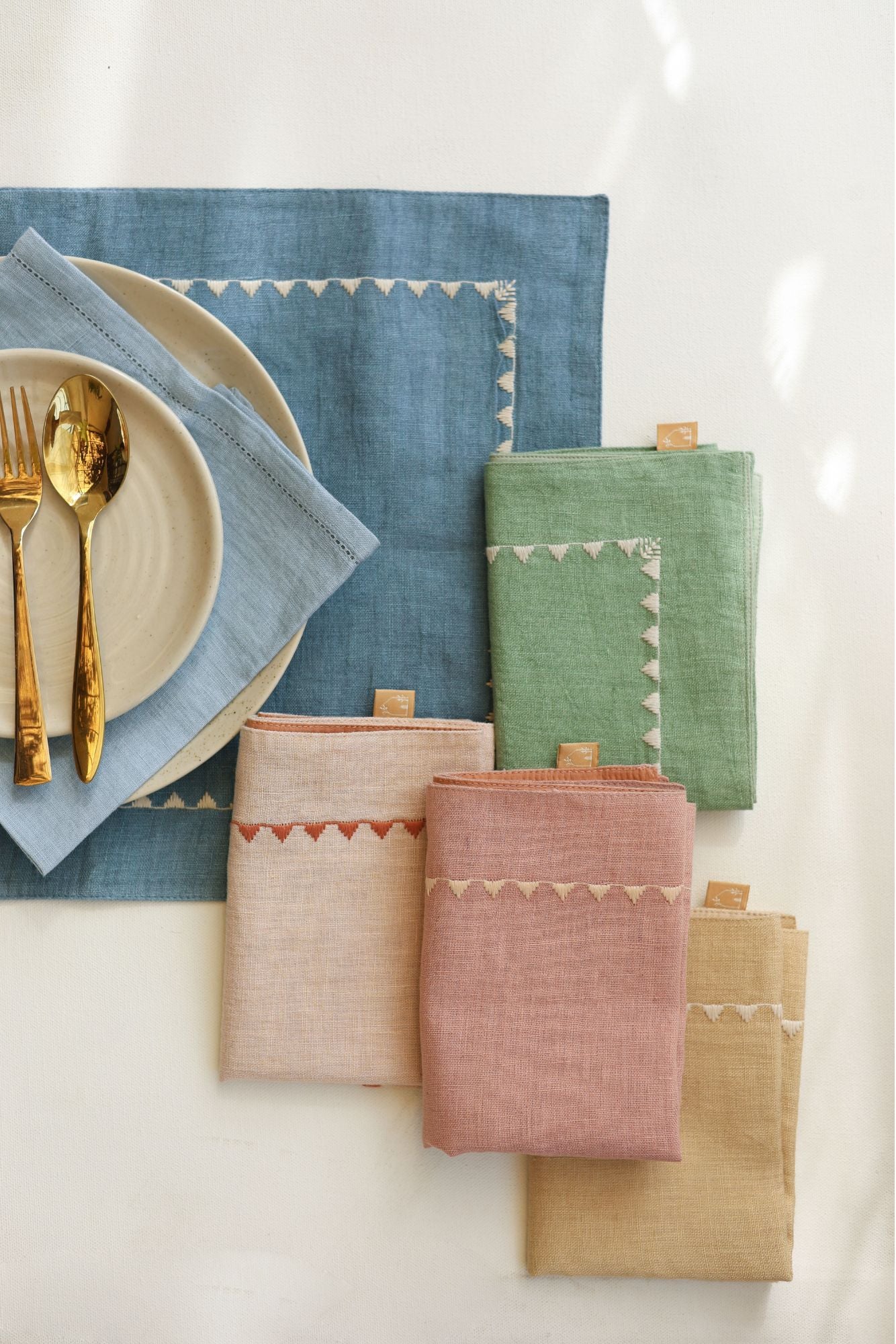Mirage Sand Linen Table Mats-Set of 2