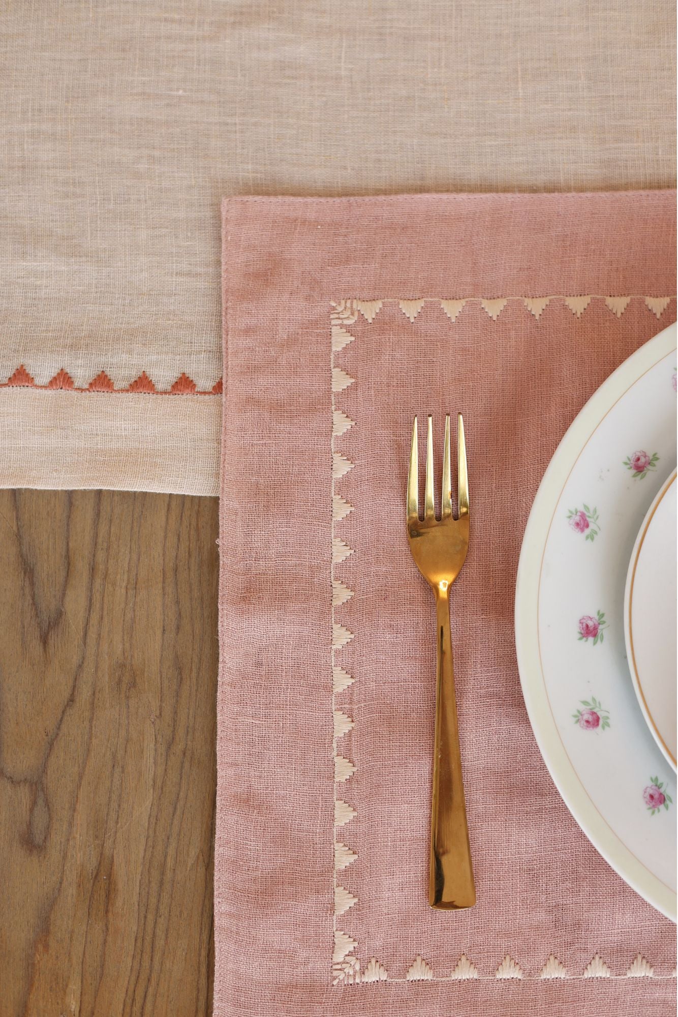 Mirage Soft Pink Linen Table Mats-Set of 2
