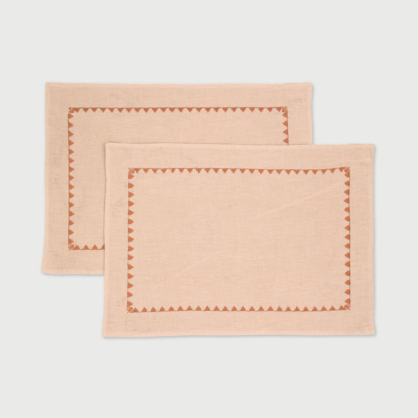 Mirage Soft Pink Linen Table Mats | Set of 2