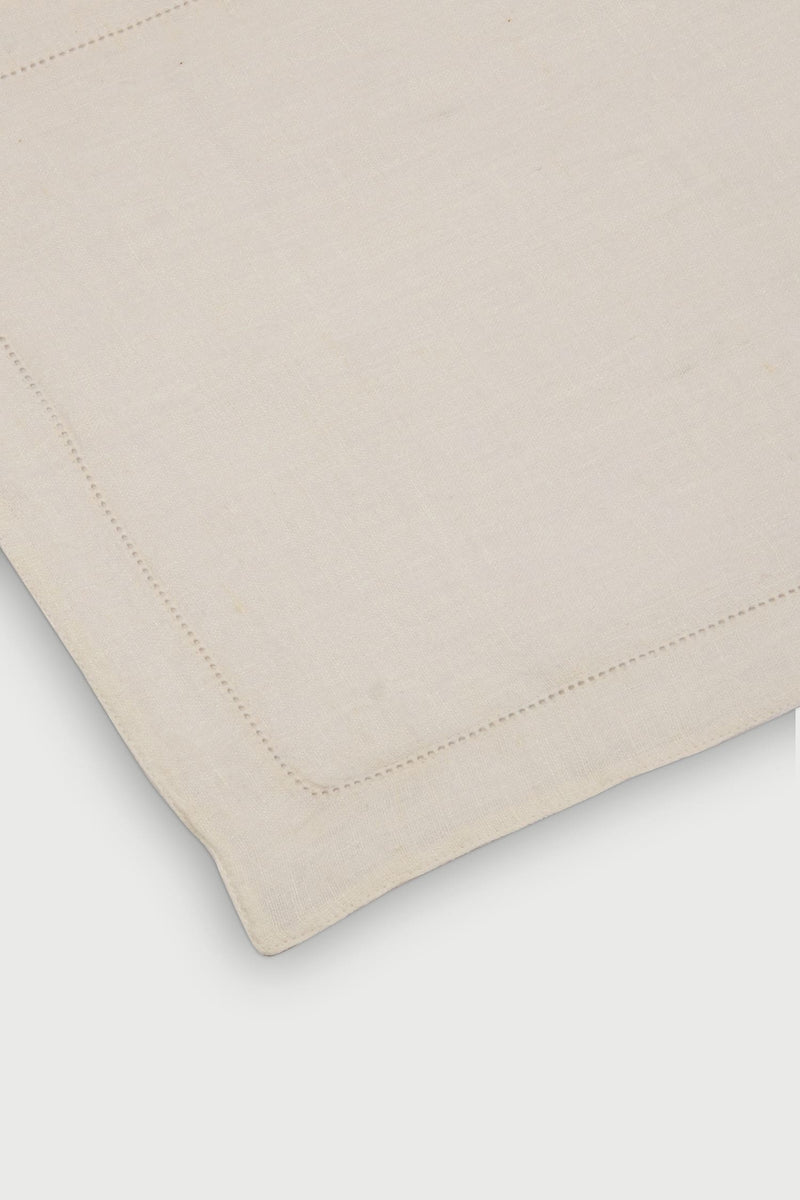 White Linen Table Mats | Set of 2