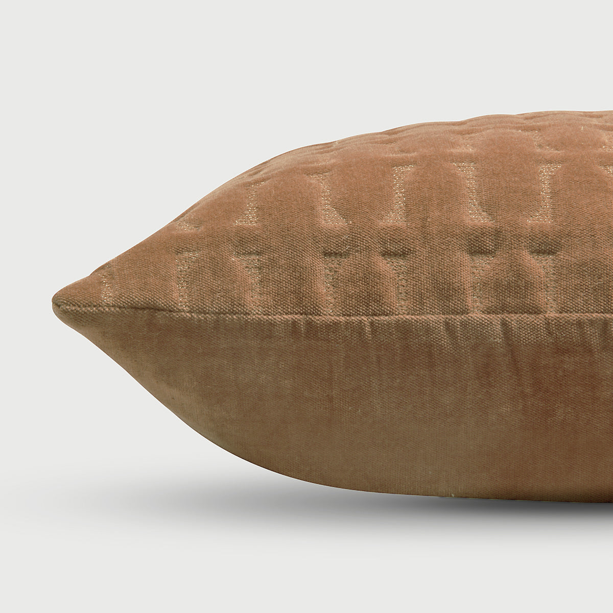 Twig Tan Brown Embroidered Velvet Cushion Cover
