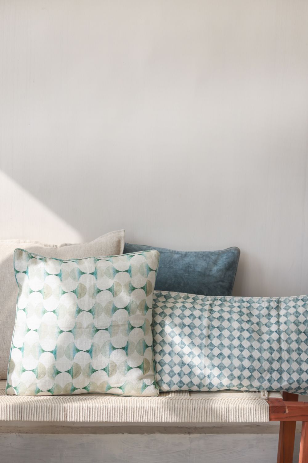 Cove Teal Linen Cushion Cover