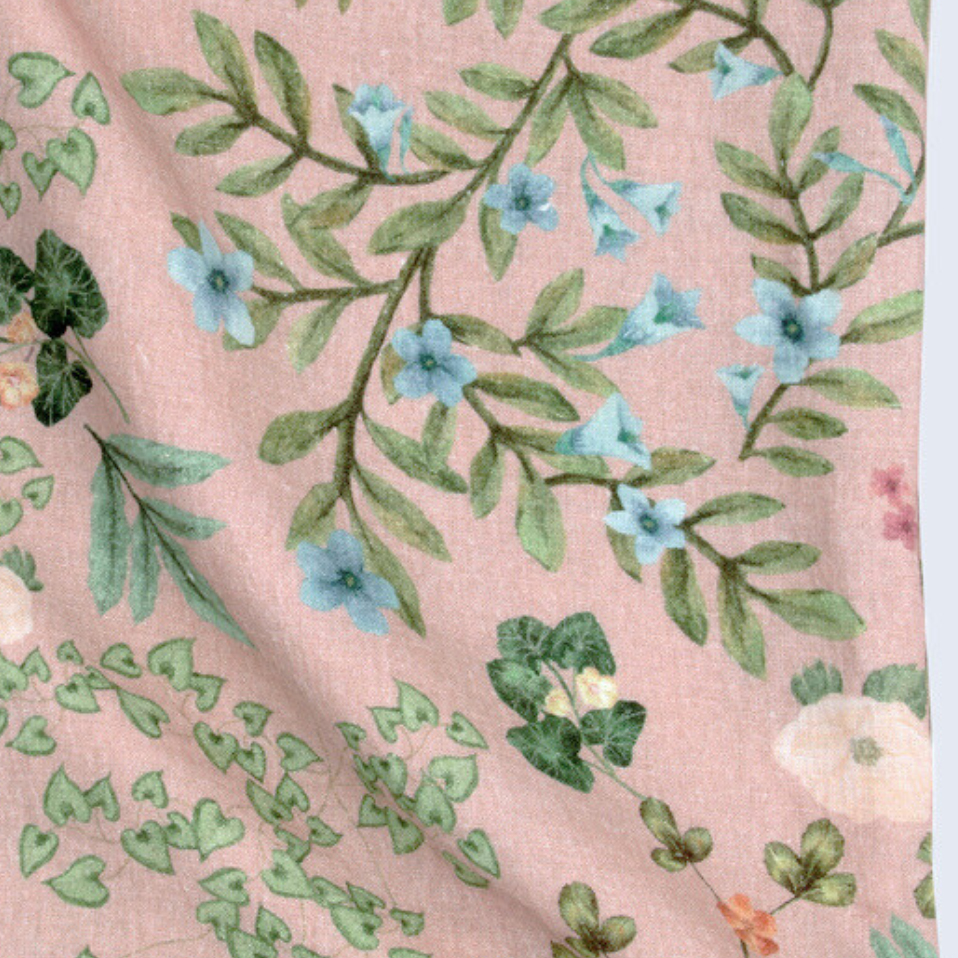 Valley Rose Printed Linen Fabric