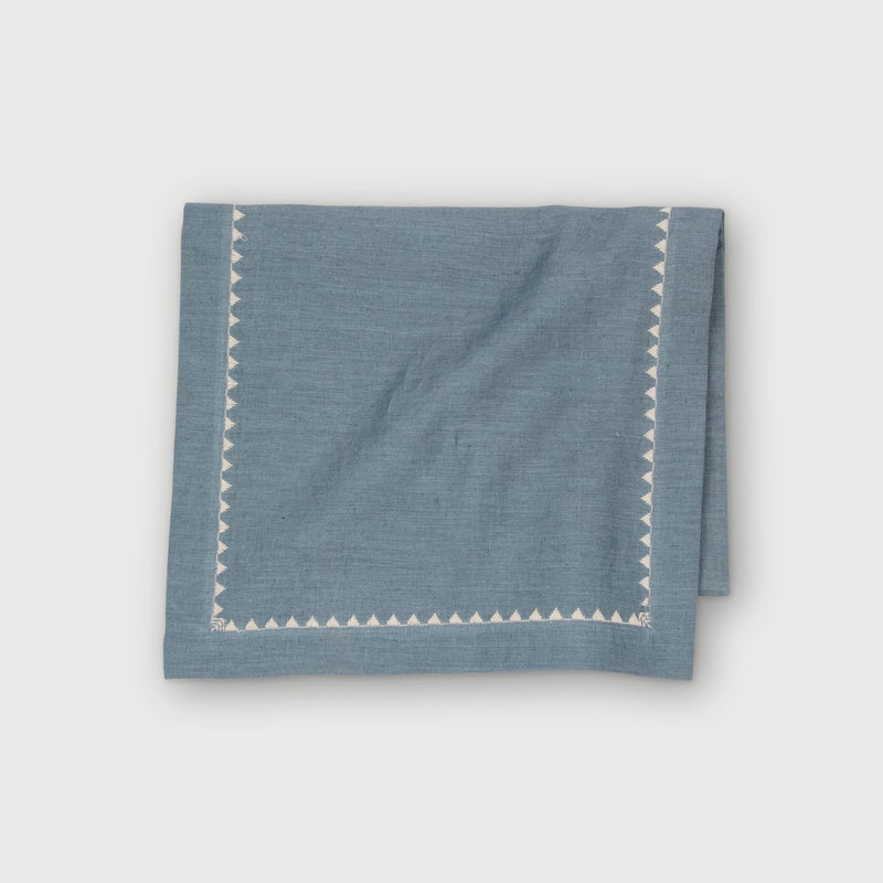 Mirage Azure Linen Table Runner