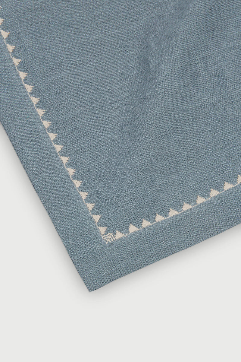 Mirage Azure Linen Table Runner