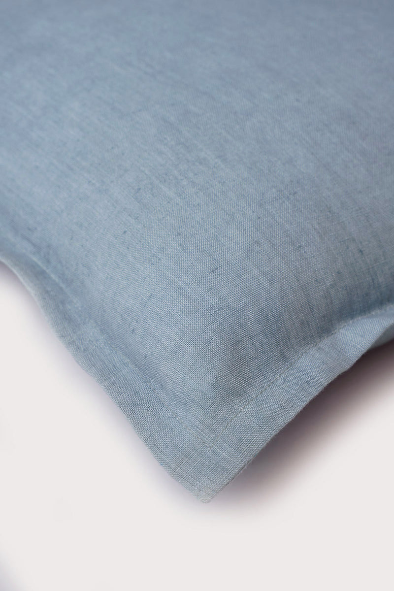Baby Blue Linen Pillow Cover