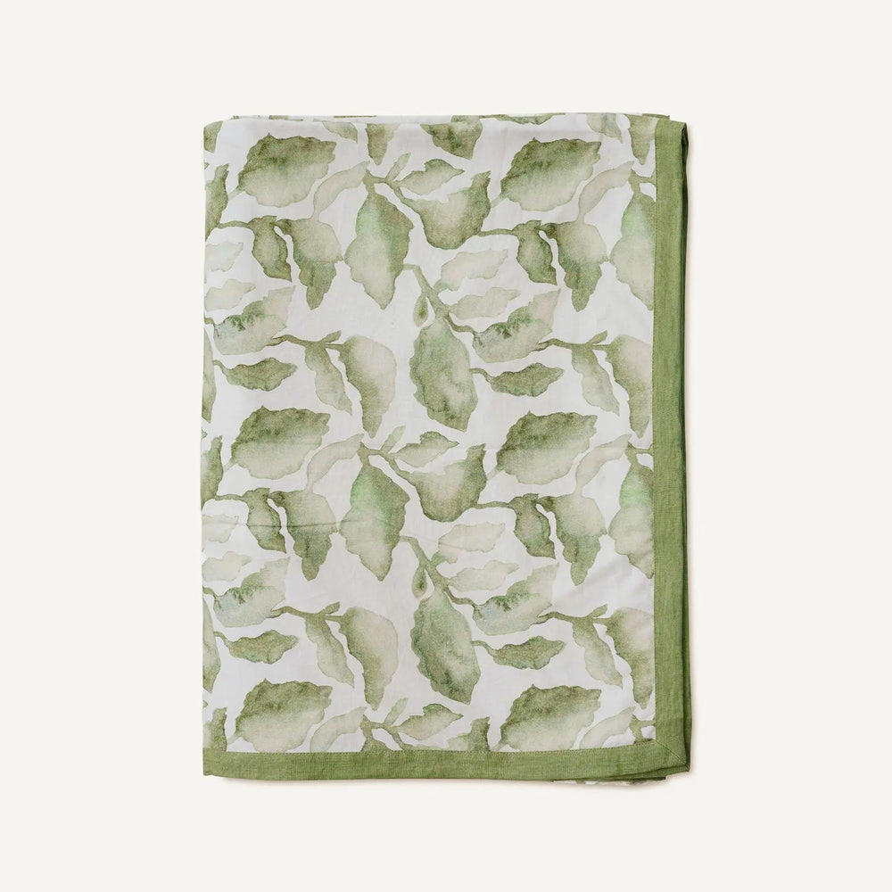Cascade Green Linen Bedspread