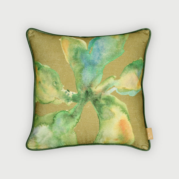 Bloom Olive Velvet Cushion Cover