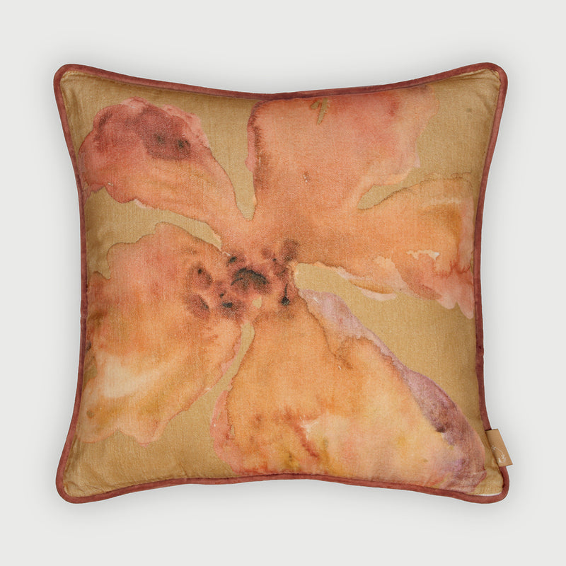 Bloom Ochre Velvet Cushion Cover