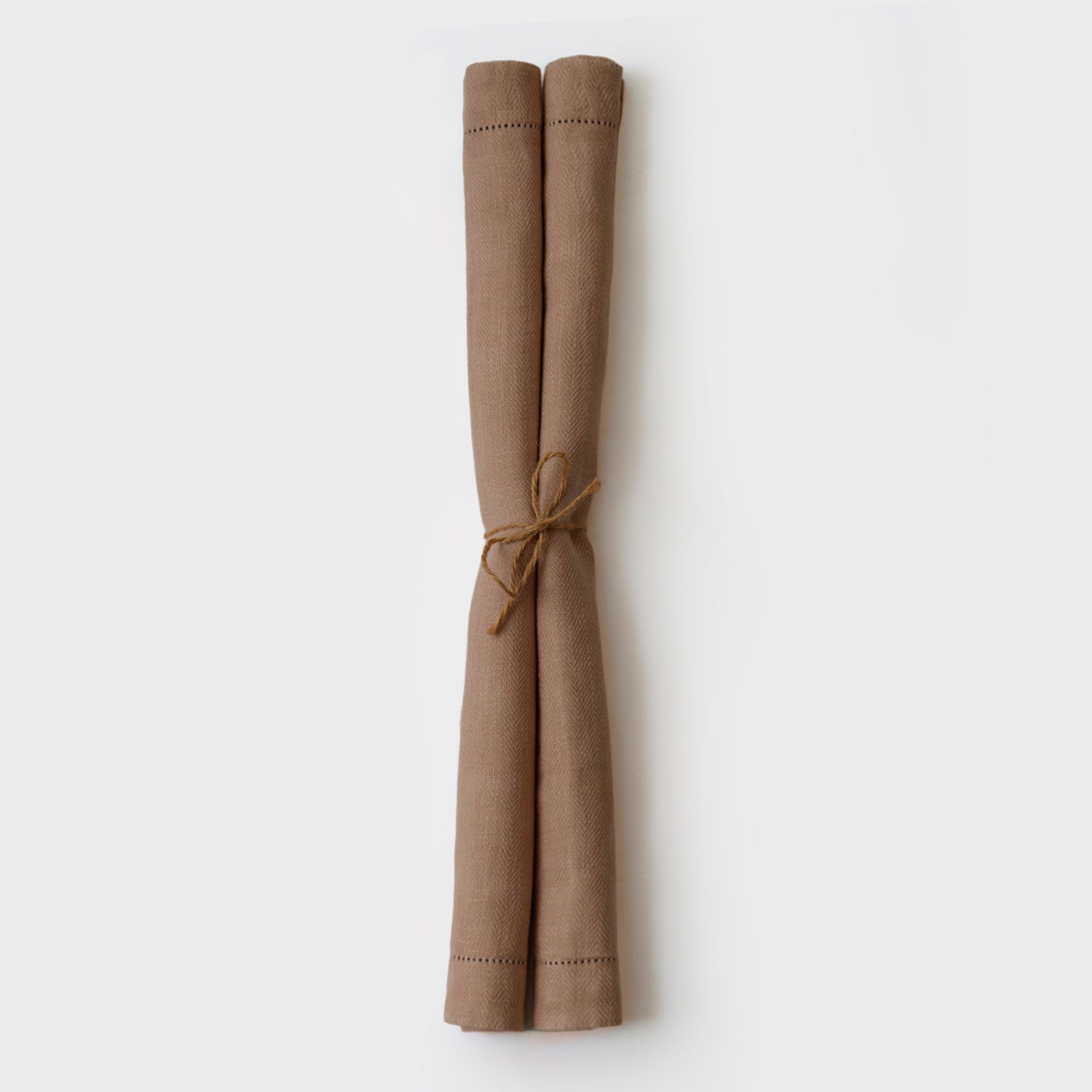 Hemstitch Blush Linen Table Mats | Set of 2