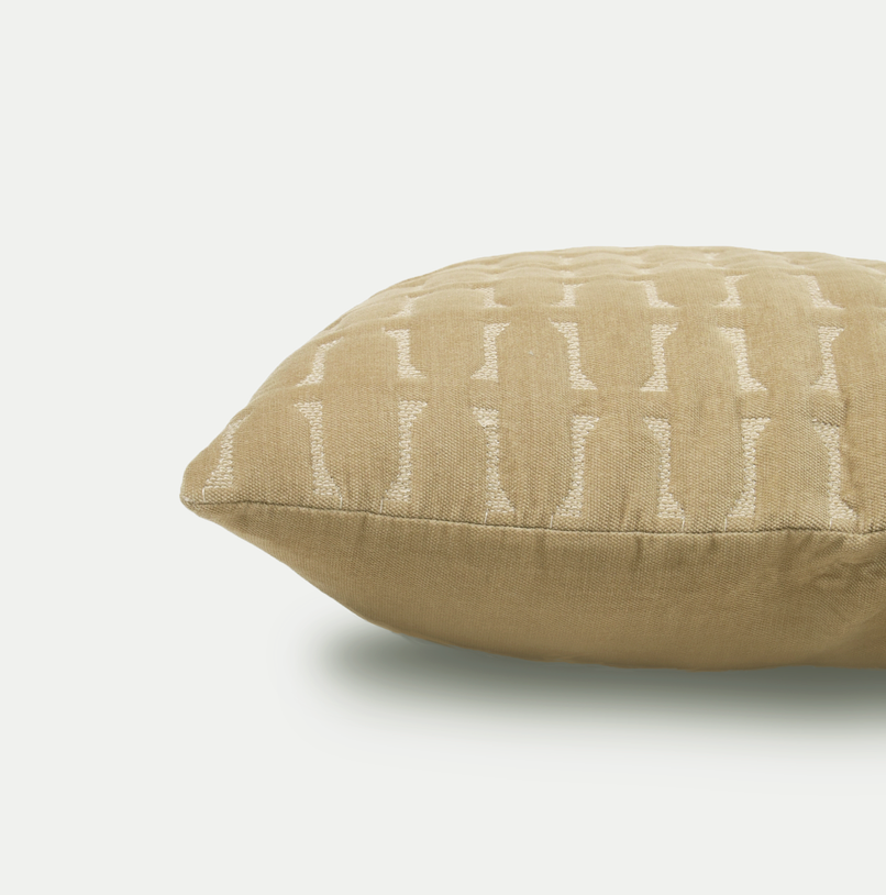 Twig Sand Embroidered Velvet Cushion Cover