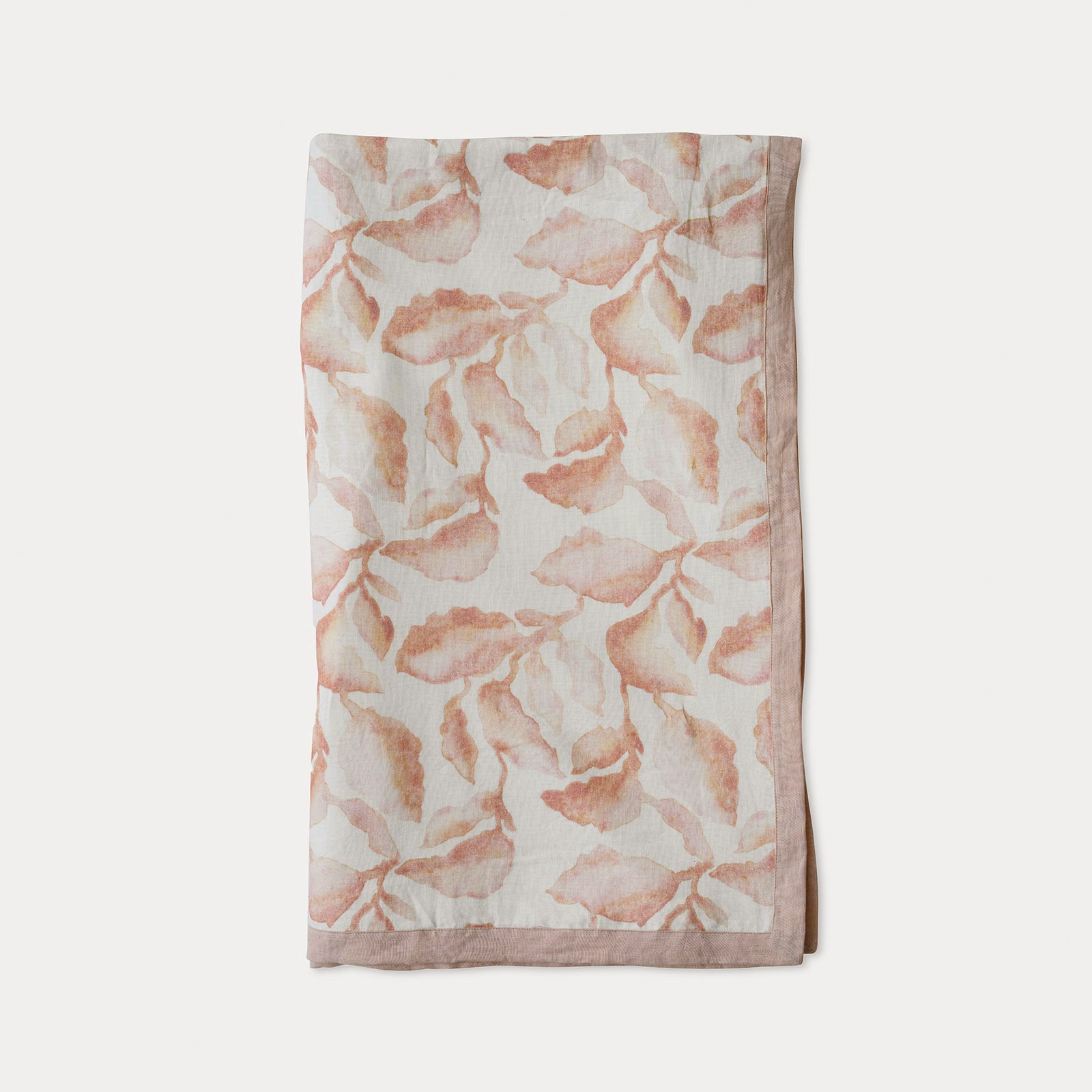 Cascade Blush Linen Bedspread