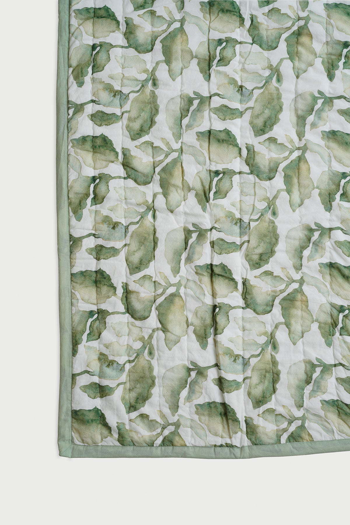 Speckle Green Kantha Cotton Quilt