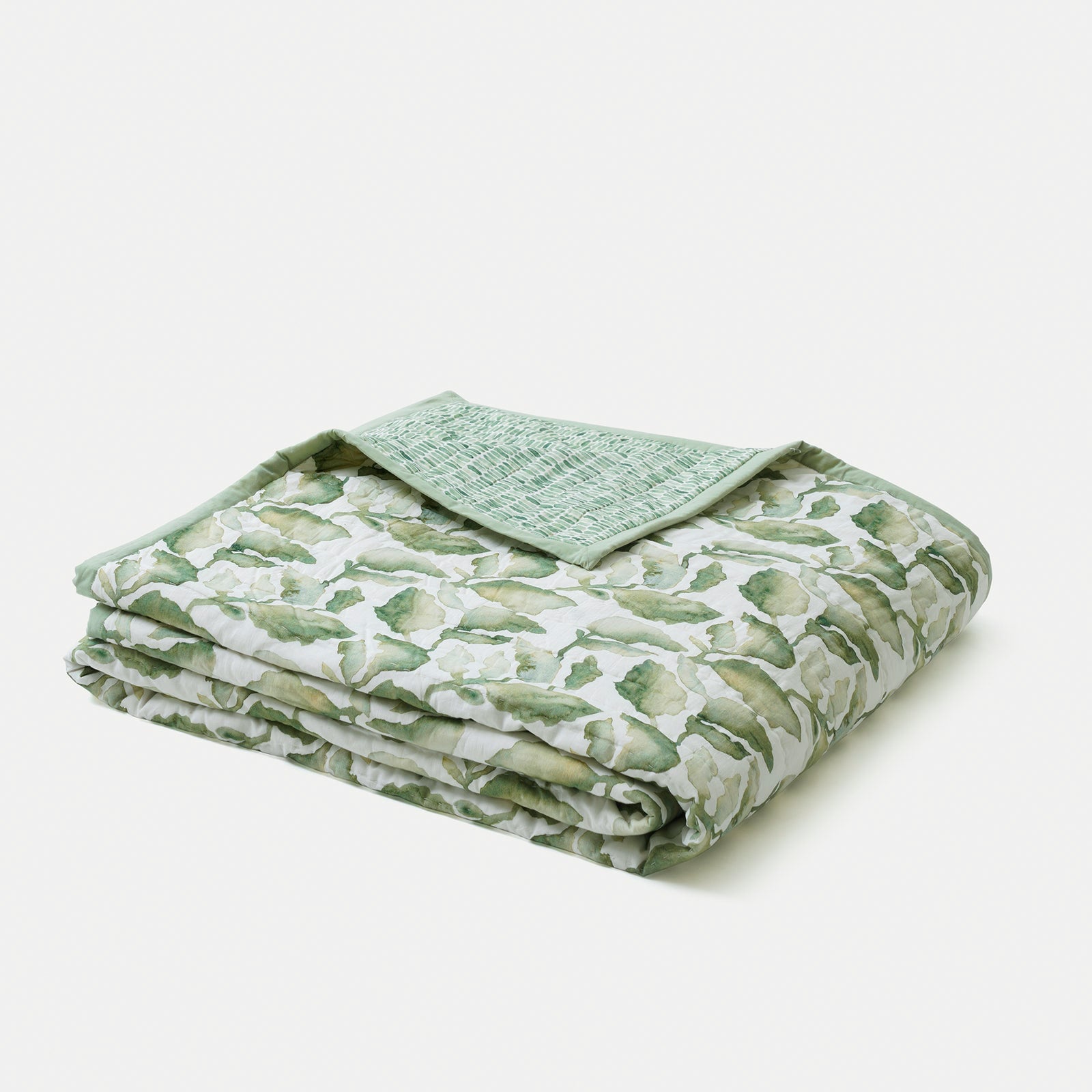 Speckle Green Kantha Cotton Quilt