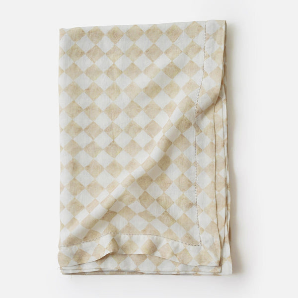 Checker Beige Table Cover
