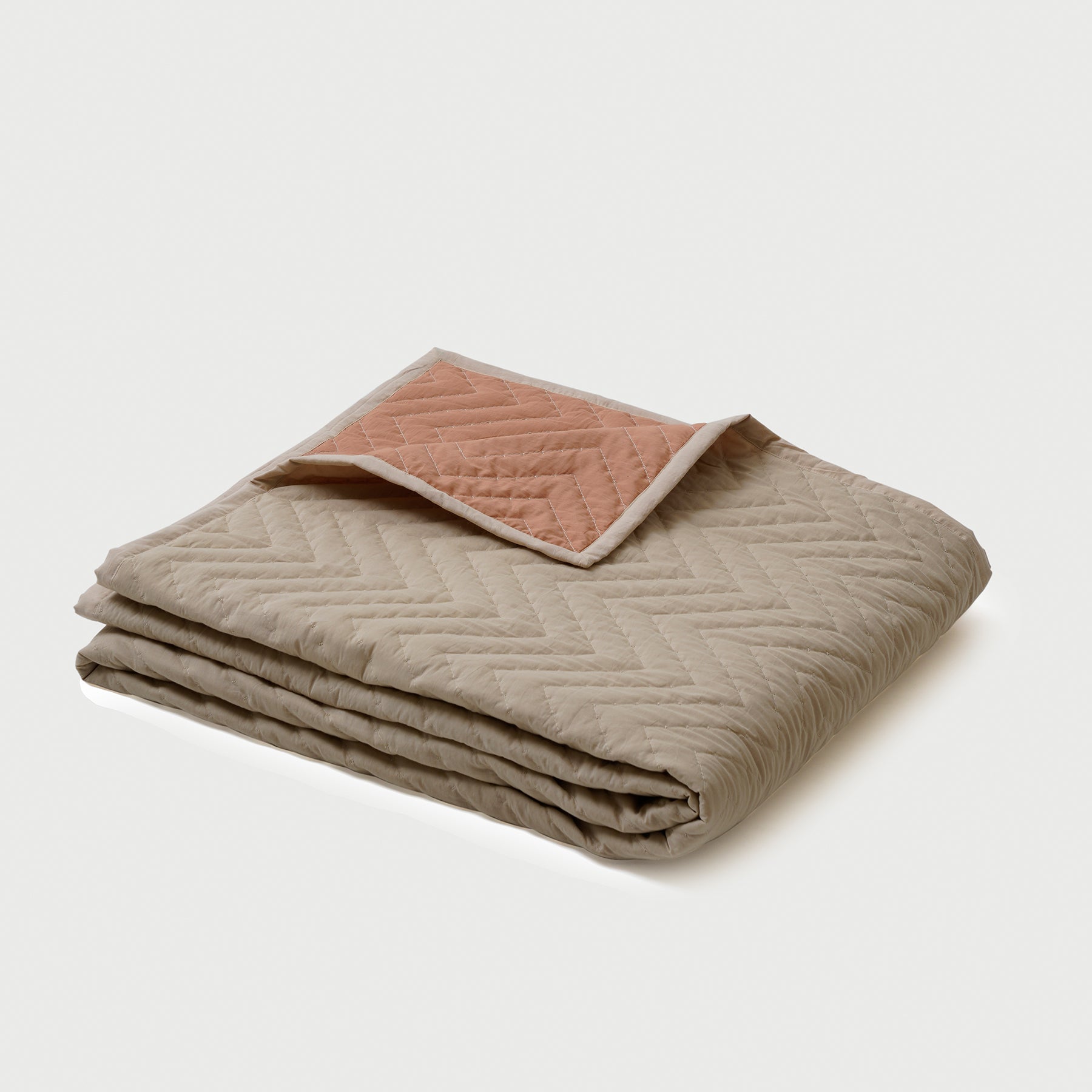 Chevron Blush Quilted Cotton Bedding Set