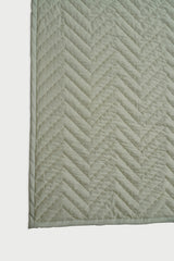 Chevron Green Quilted Bedding Set