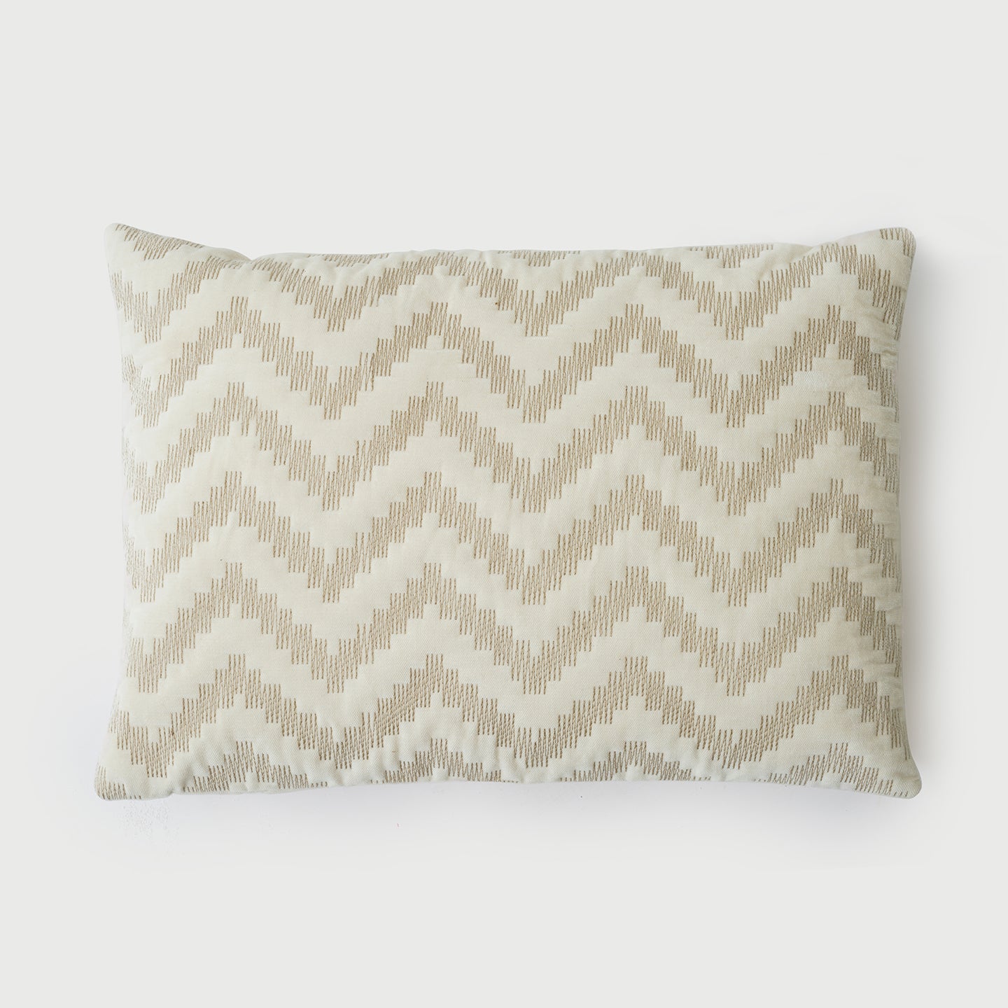 Chevron Brown Oblong Velvet Cushion Cover