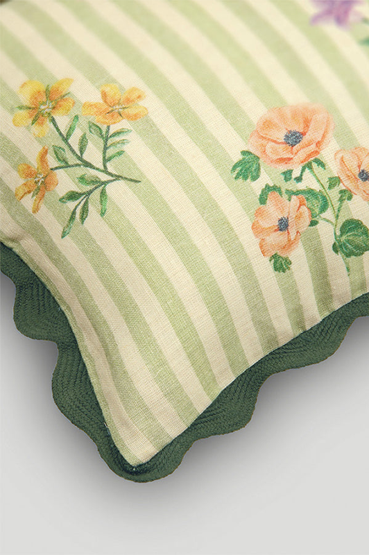 Rosalia Forest Green Linen Oblong Cushion Cover