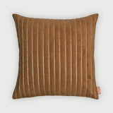 Eden Striped Tan Brown Velvet Cushion Cover