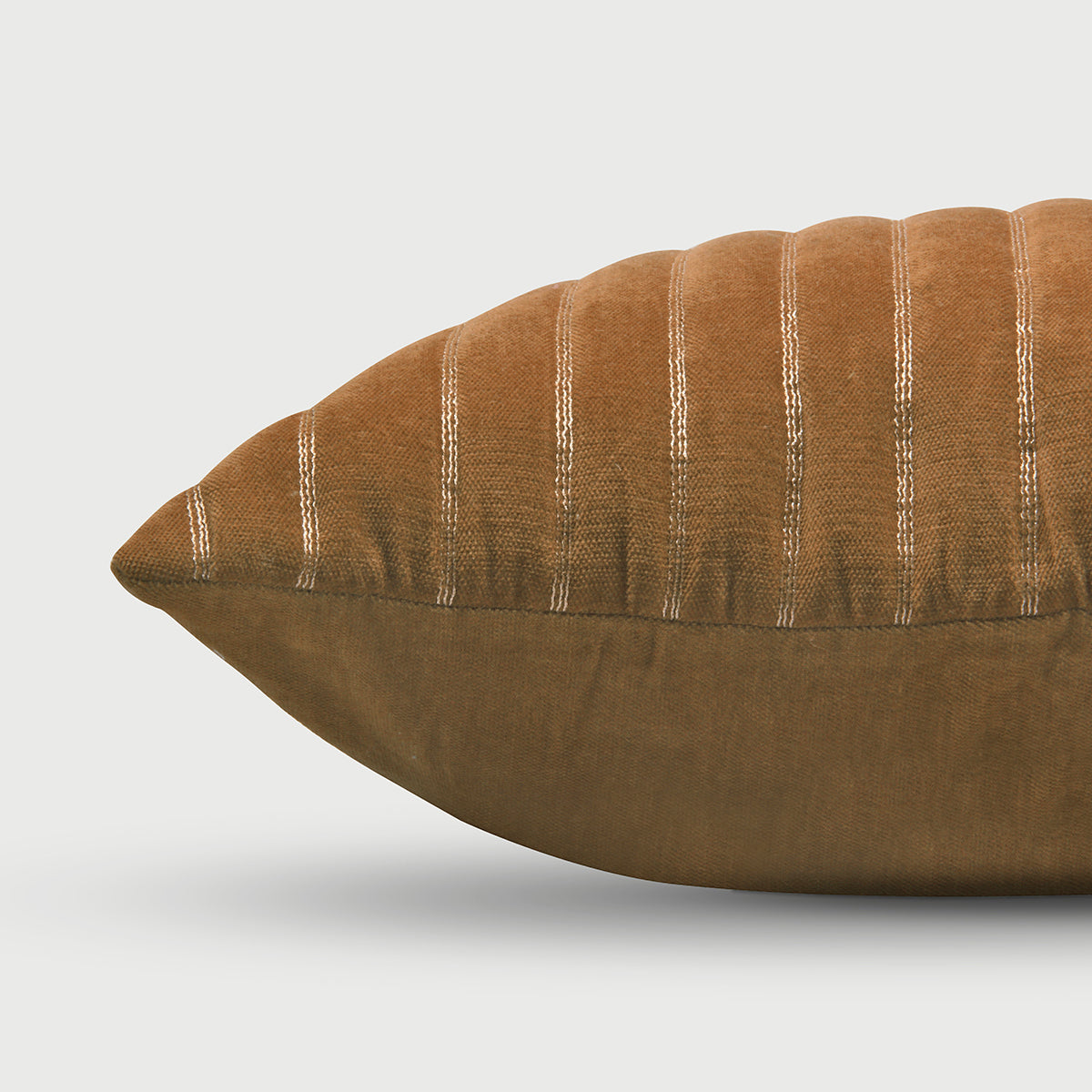 Eden Striped Spice Velvet Cushion Cover