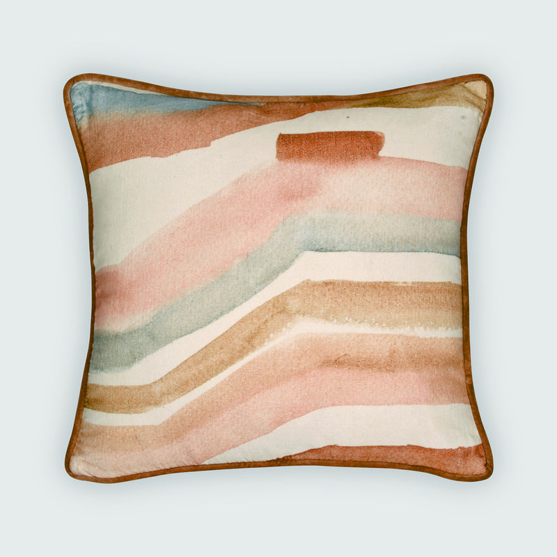 Flow Blush Velvet Cushion Cover