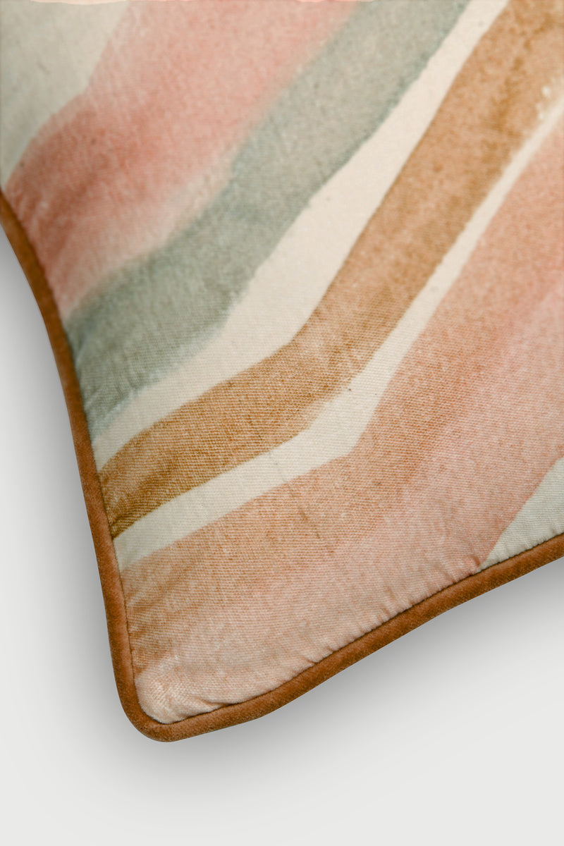 Flow Blush Velvet Cushion Cover