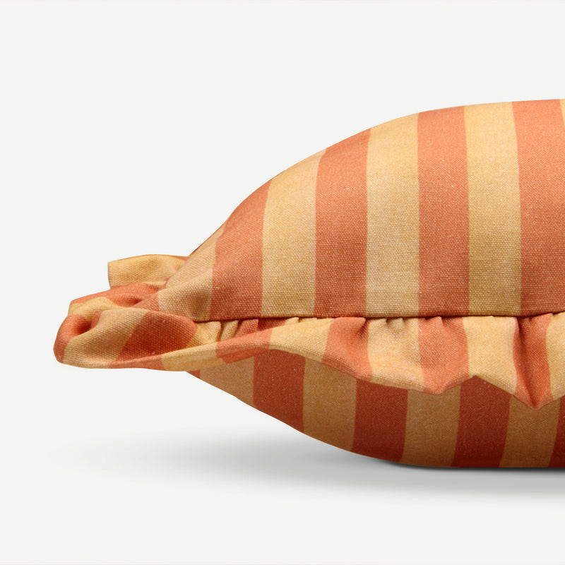 Linea Ruffle Amber Cotton Oblong Cushion Cover