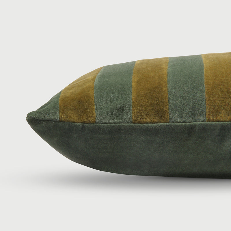 Holly Eucalyptus Velvet Stripe Cushion Cover