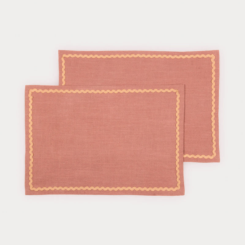 Clara Dusty Rose Cotton Table Mats-Set of 2