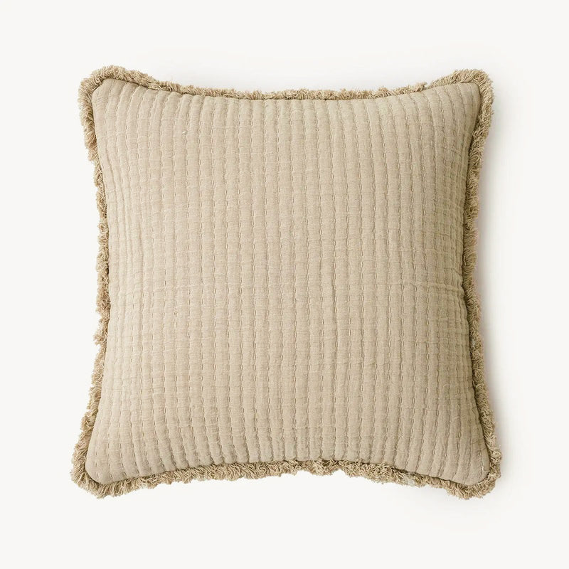Trail Beige Cotton Cushion Cover
