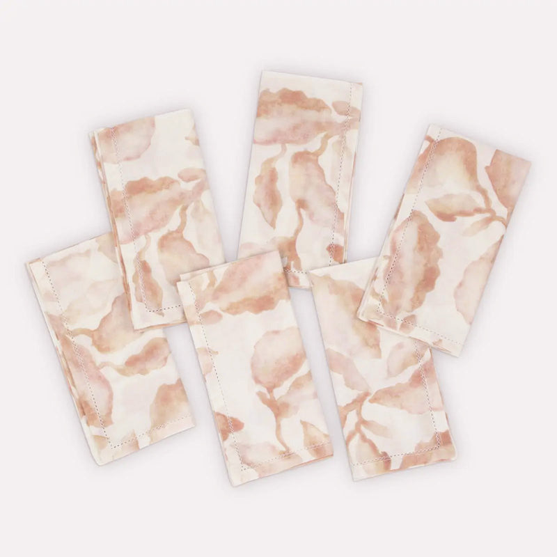 Cascade Blush Cotton Table Napkins-Set of 6