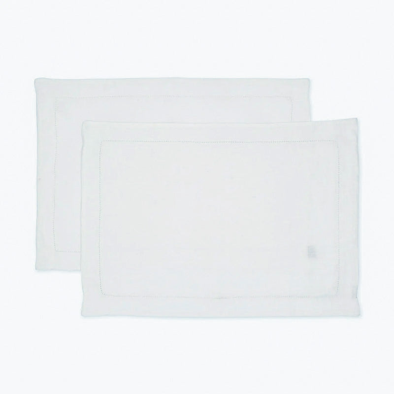 White Linen Table Mats-Set of 2