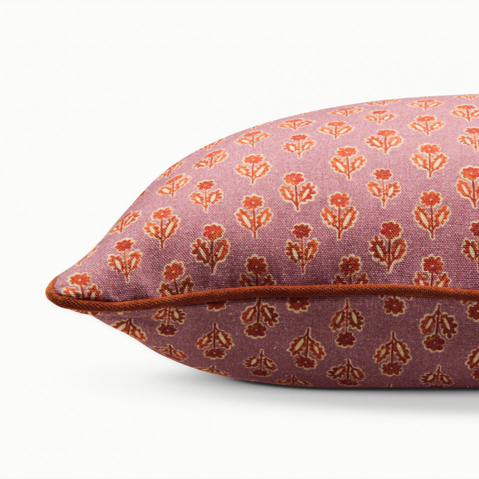 Viola Lavender Cotton Oblong Cushion Cover
