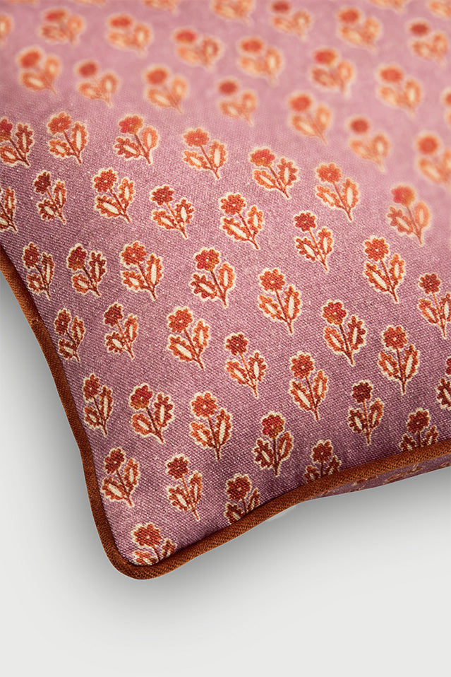 Viola Lavender Cotton Oblong Cushion Cover