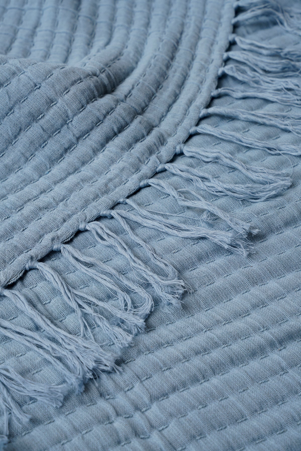 Trail Baby Blue Cotton Throw