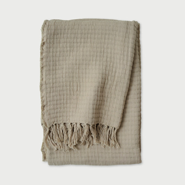 Trail Beige Cotton Throw