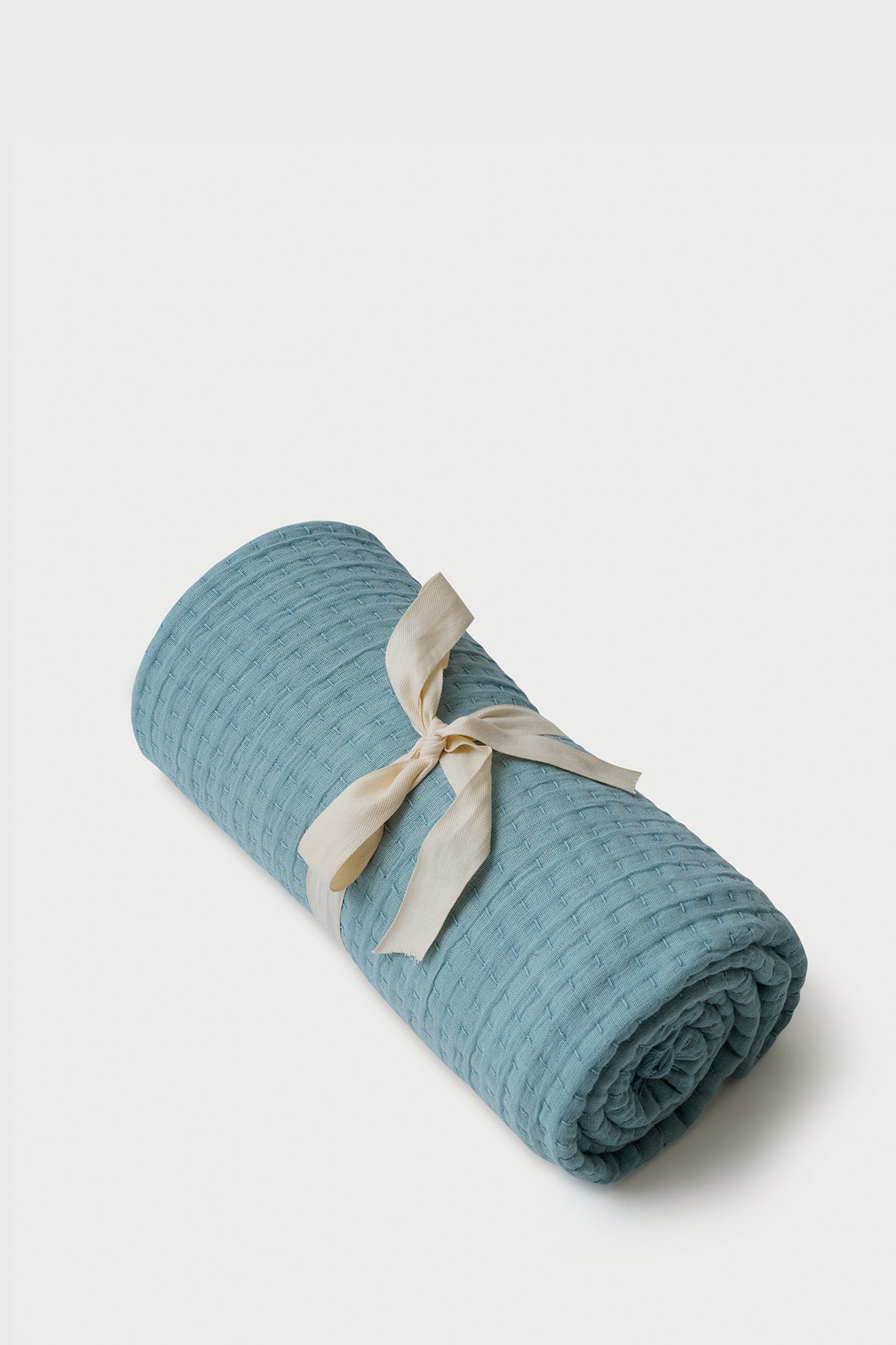 Trail Powder Blue Cotton Throw