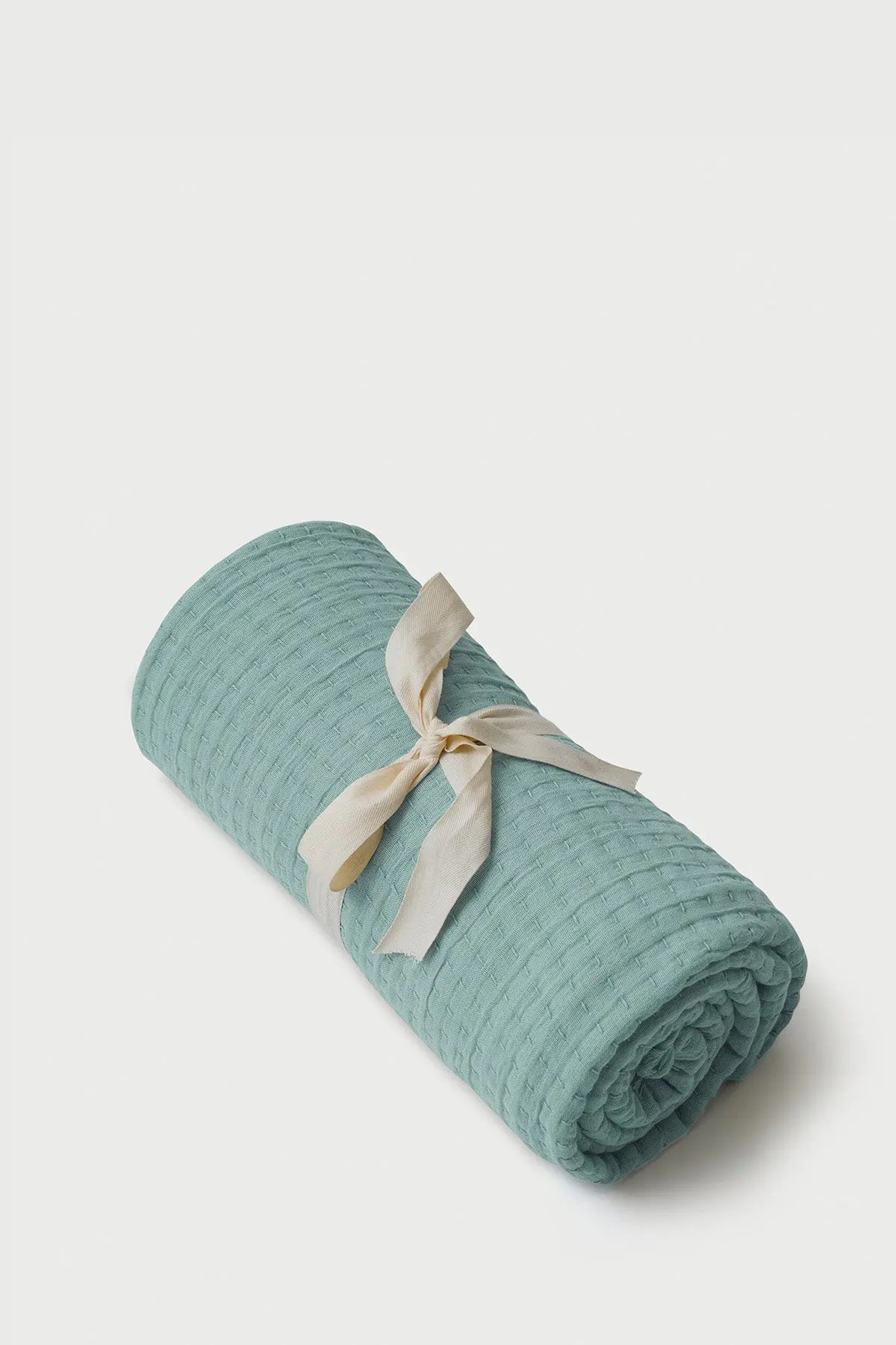 Trail Powder Blue Cotton Throw SanctuaryLiving
